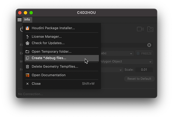 Create Debug Files
